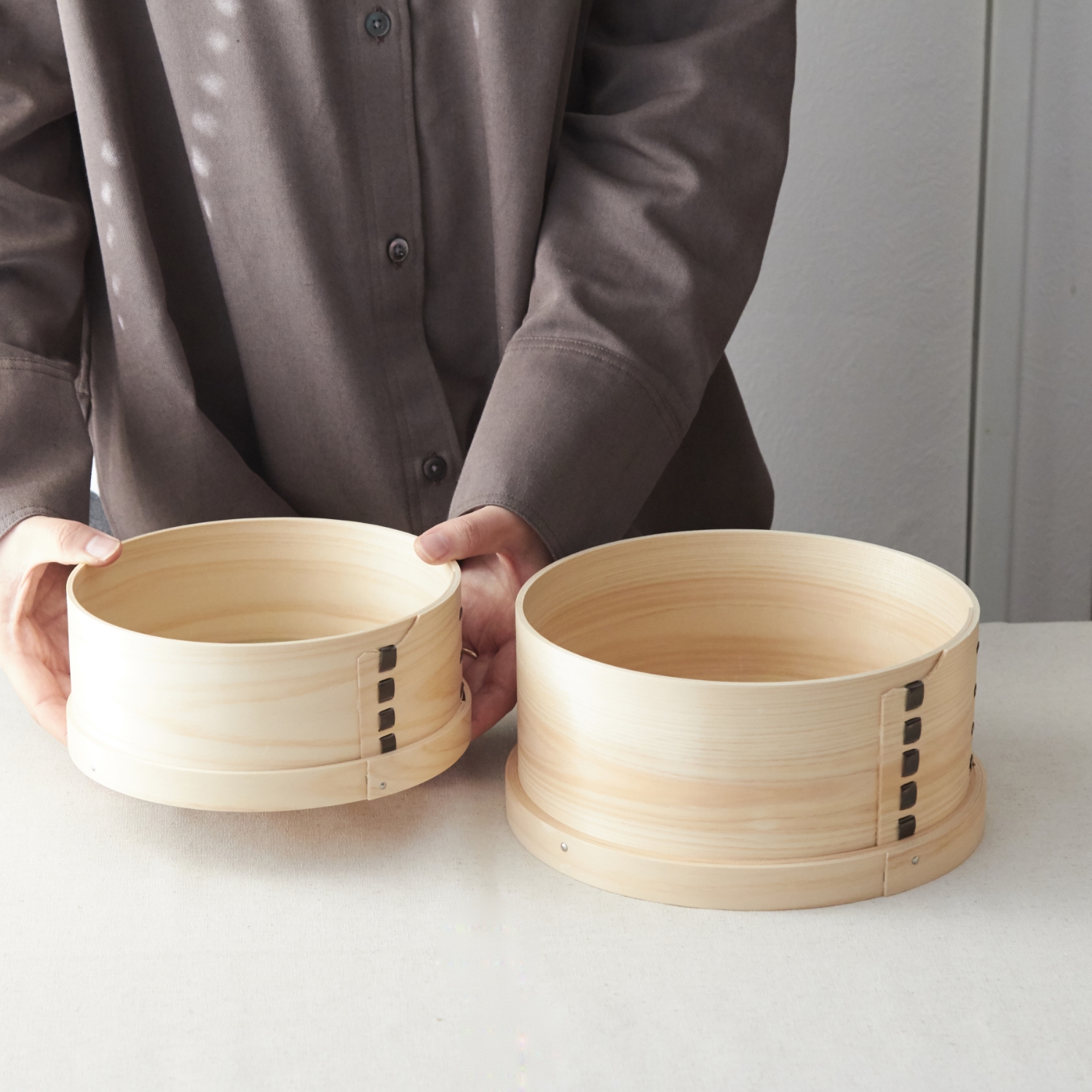 山一/ミニ和せいろ 身（ツメ付） 18cm -高さがあって茶碗蒸しも作り