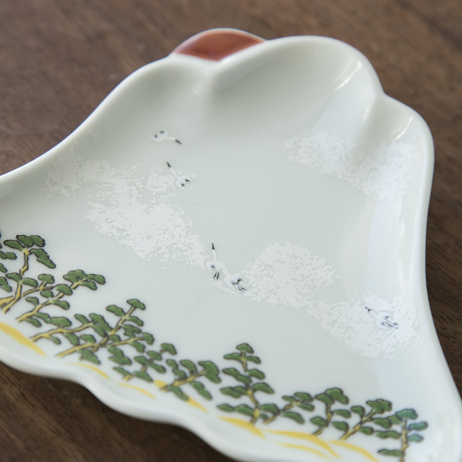 幸楽窯 錦三保の松原富士山 銘々皿 -松と富士、そして雲、つくり手の